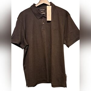 Calvin Klein Liquid Touch Short Sleeved Polo Shirt -  Black XL